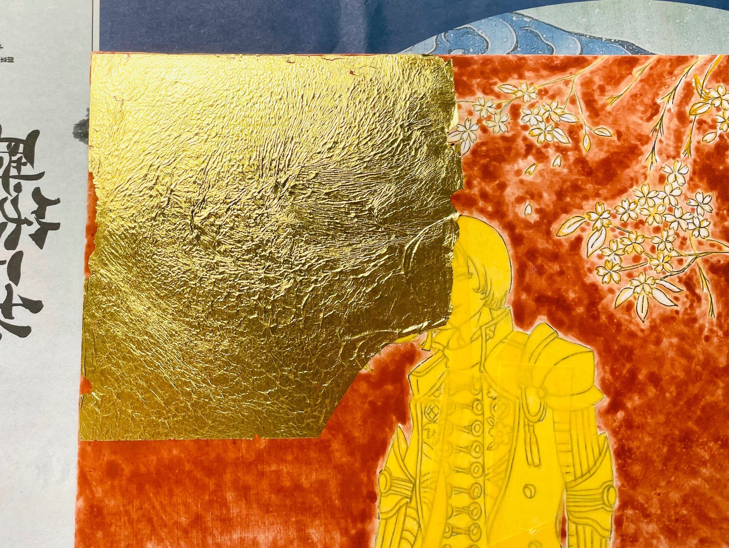 抽象画2012番 純金箔 箔絵 （抽象画407番 箔絵（抽象画