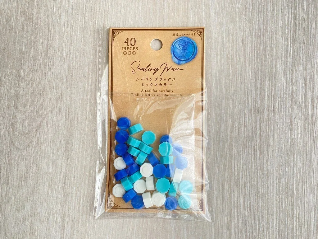 セリアのシーリングワックス ブルーミックス 40P