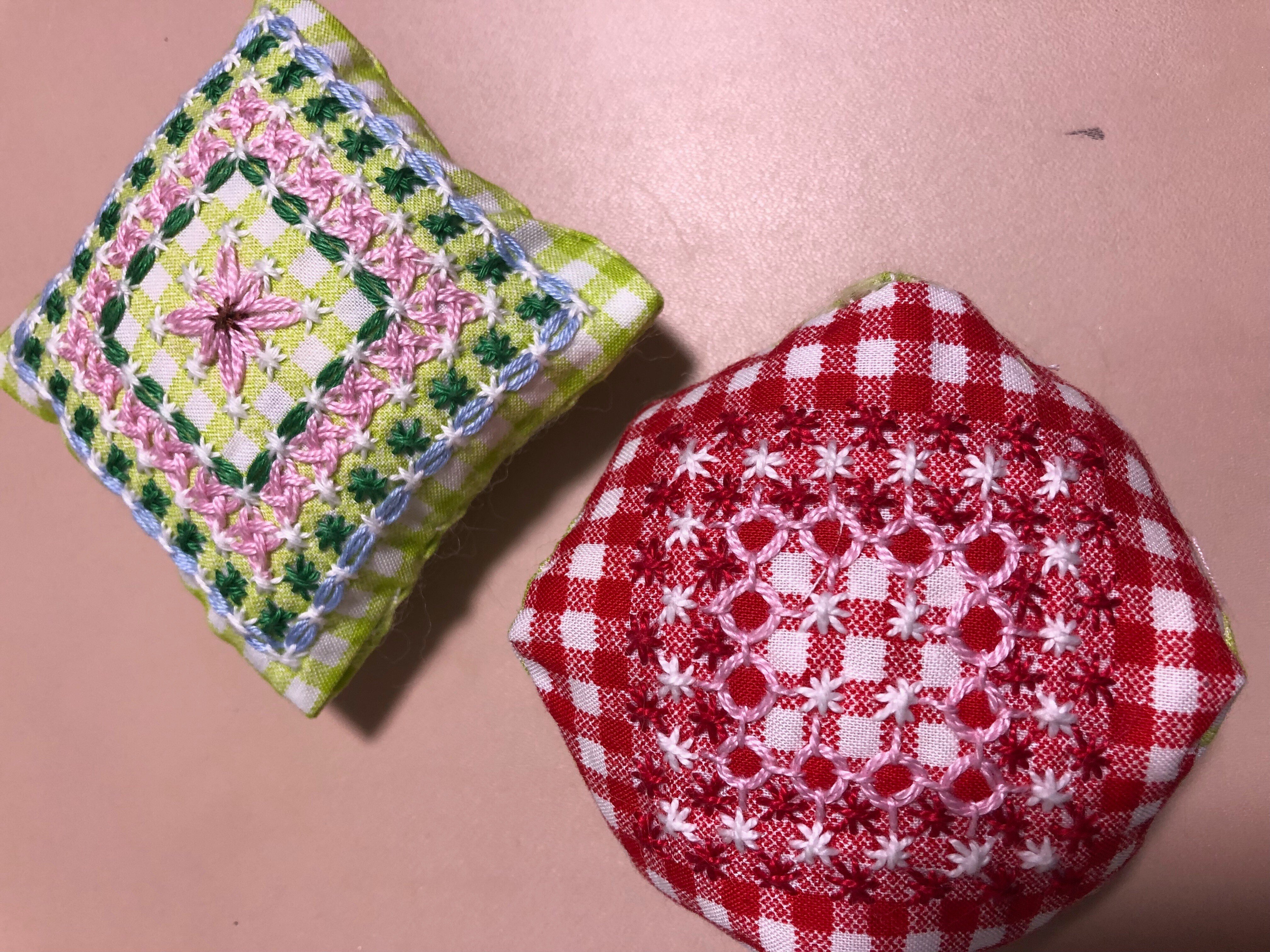 ギンガムステッチ 暖かくなると刺繍したくなる｜yumiパンダ