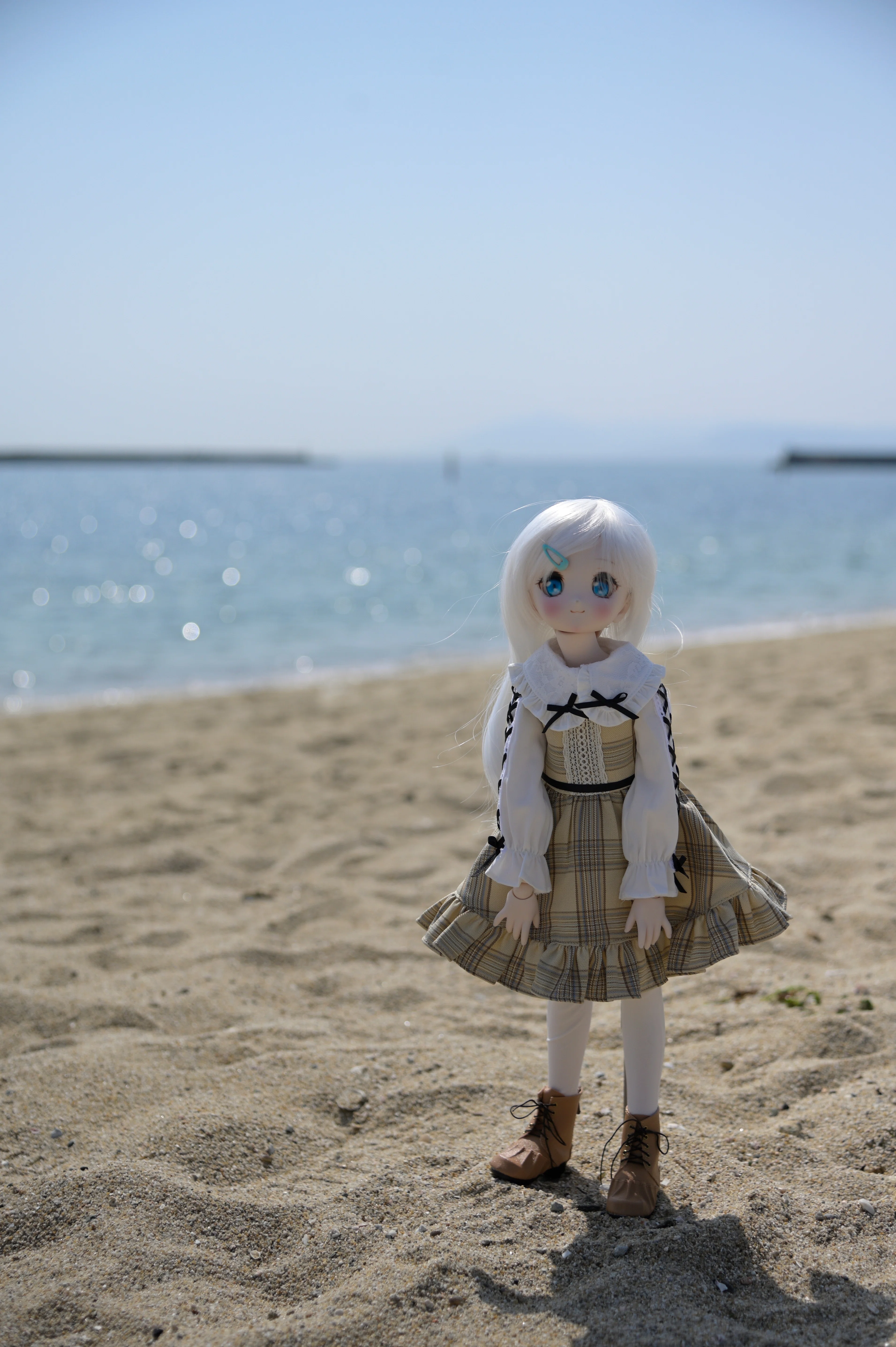 須磨海岸でドール撮影+α｜鷺