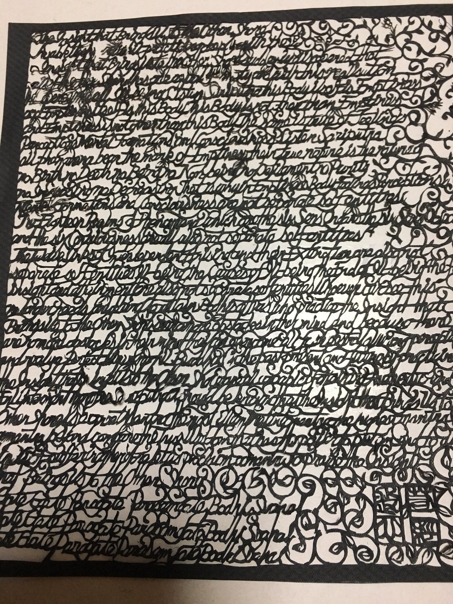 トップ 般若心経切り絵 切り絵 般若心経（文字透かし） - mtmtyskzc245