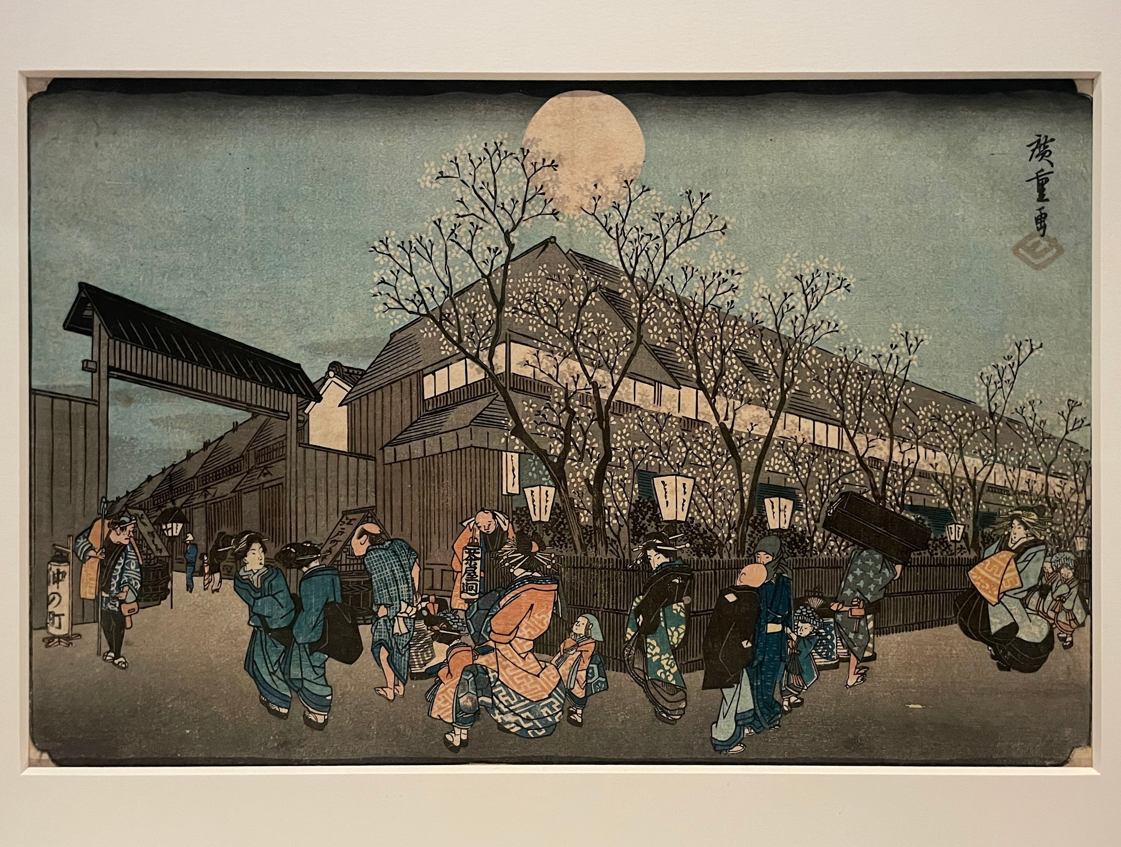 歌川芳虎画 新吉原仲之町夜桜絵図 絵画