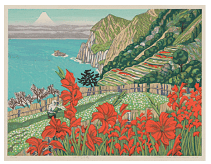 北岡文雄 木版画 大内村秋色 1975年 AP版 北岡文雄 木版画 大内村秋色 1975年 AP版 版画 - 版画