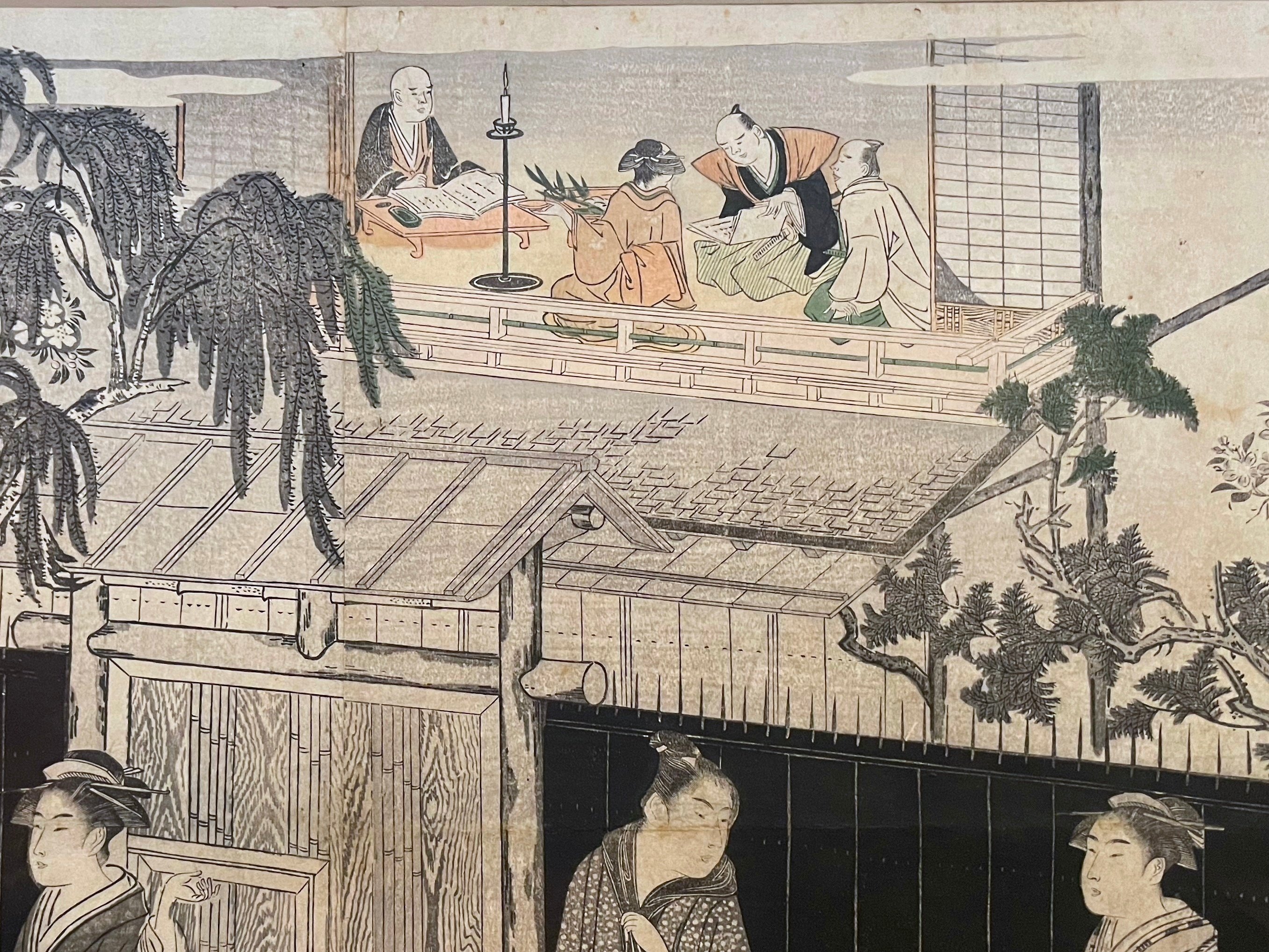 歌川芳虎画 新吉原仲之町夜桜絵図 絵画