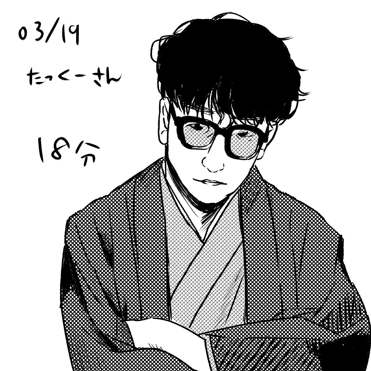 似顔絵005 たっくーTVさん｜夏伐 祐