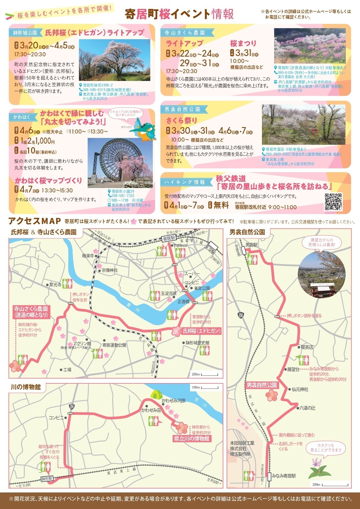 桜色に染まる町をめぐる～春を告げる桜たち～｜寄居まちづくりNOTE