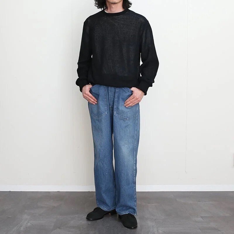 サイズ3 マーティーアンドサンズ ひょっとこ ニット ブラック ブランド定番ニットを春夏仕様で【MAATEE&SONS マーティーアンド