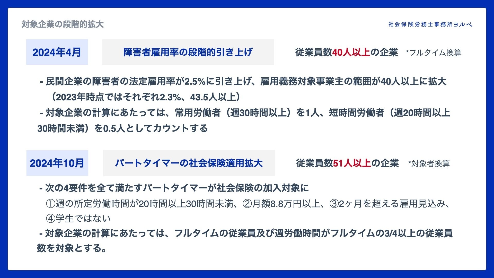 実務チェックリスト付き】2024年の法改正 まとめ｜金山杏佑子 / 社労士