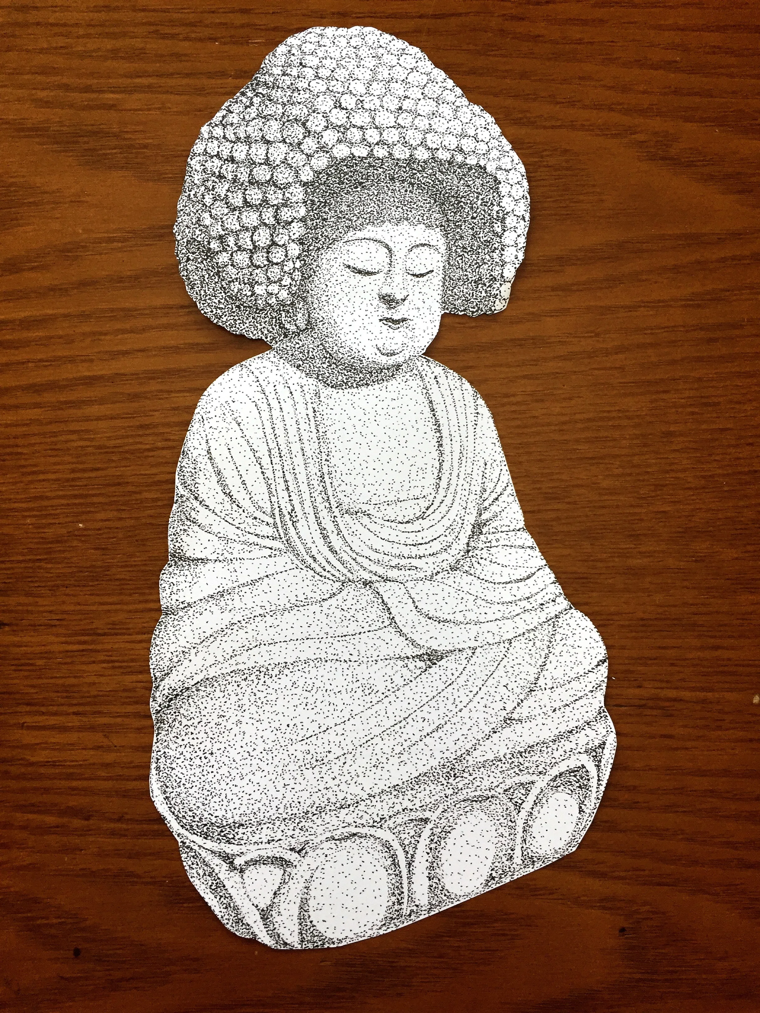 【真作】金戒光明寺六十二世/大鹿愍成/南無阿弥陀佛/掛軸☆宝船☆Y-25 写仏部作品No.5『金戒光明寺 阿弥陀如来五劫思惟像』｜popo
