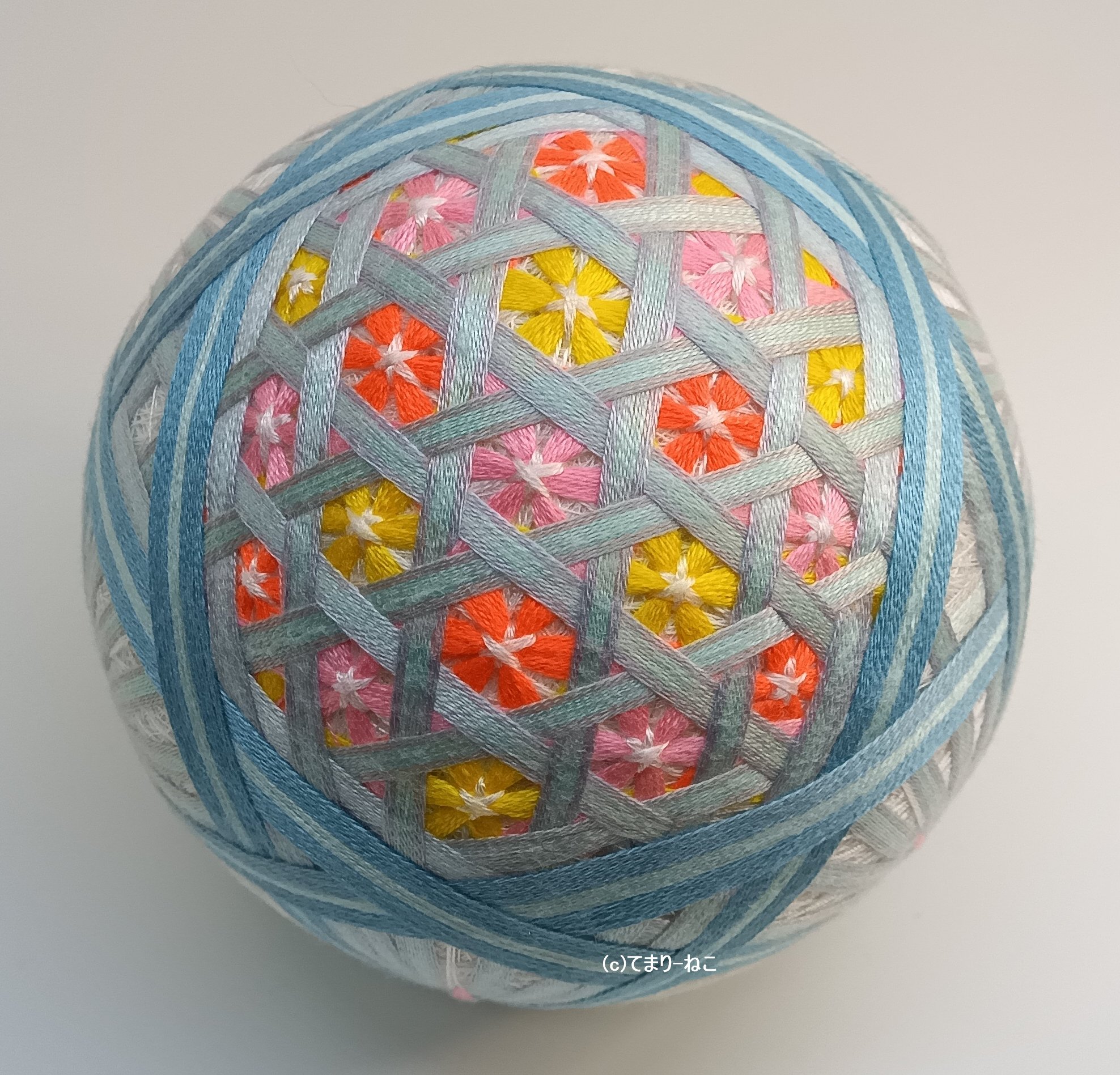 192 手まり「花籠」と「3色花籠」の作り方｜てまり-ねこ