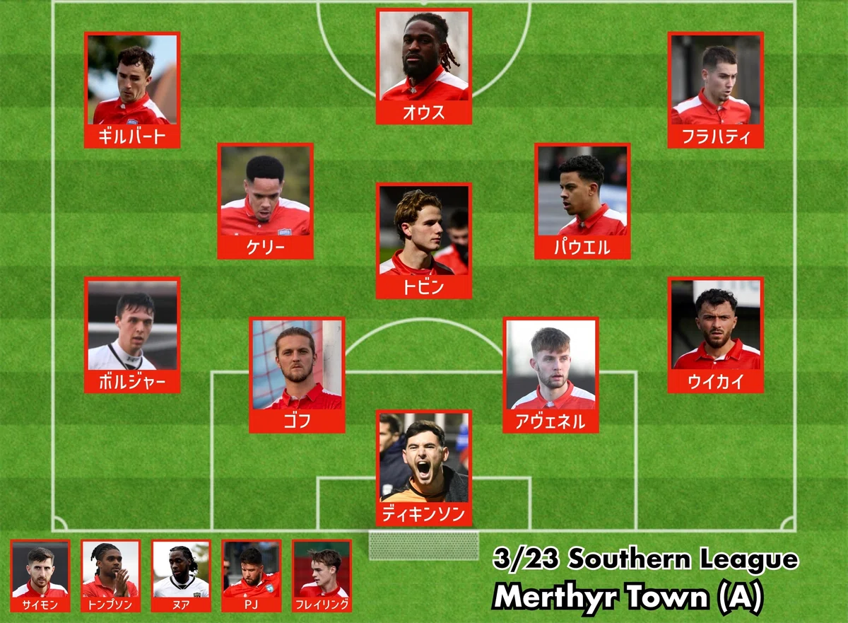 3/23(土) リーグ第36節 vs Merthyr Town (A) 結果｜Walton & Hersham FC Japan
