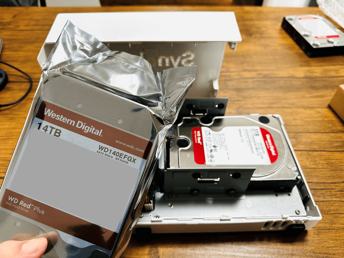 Synology 家庭用NAS DS218jのHDDを3TBから14TBに交換した話