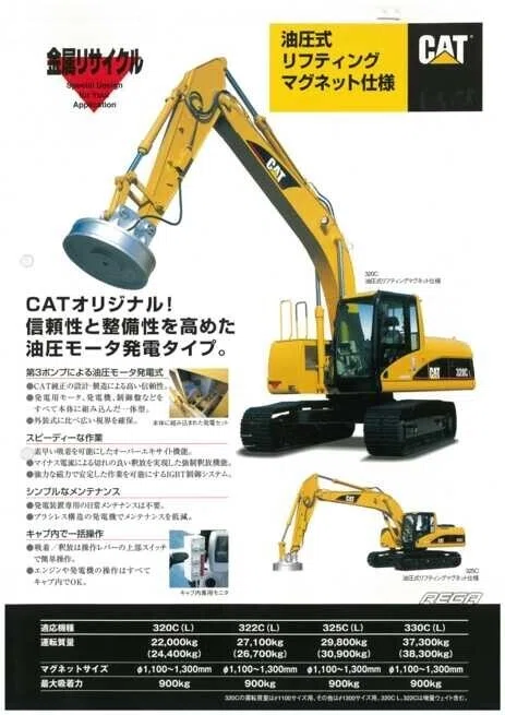 新キャタピラー三菱 油圧式リフティングマグネット仕様｜建設機械化