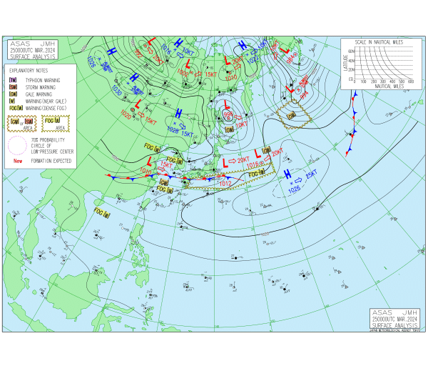 09時の実況天気図