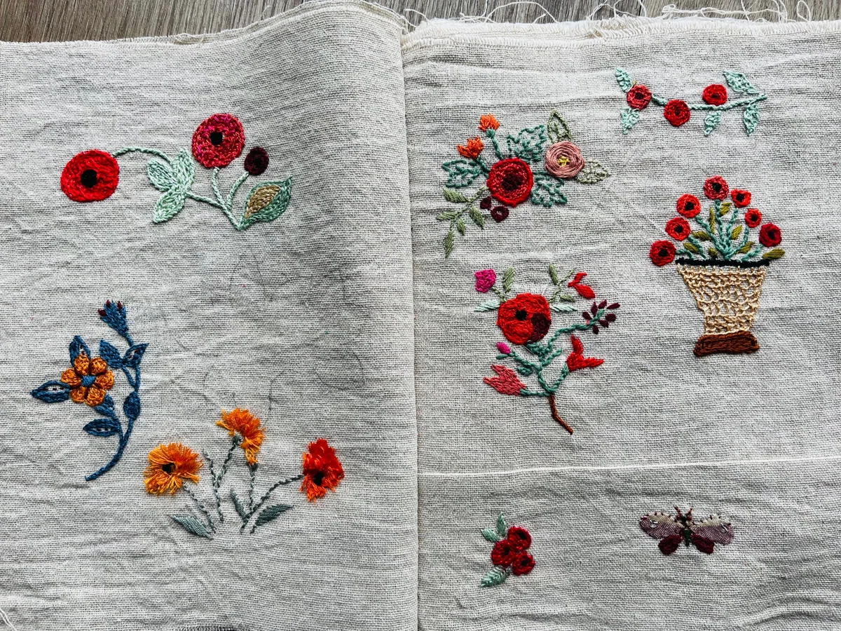 ✿︎ 刺繍生地見本ページ ✿︎ （DMC刺繍糸見本帳【送料無料】 | 裁縫 