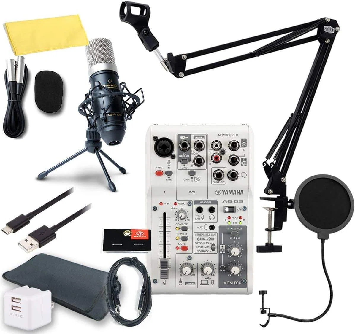 YAMAHA AG03 / audio technicaマイク 配信セット（最高の音質を実現 