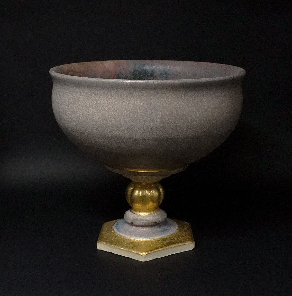 津田友子さん コンポート 金 貫入 作家 器