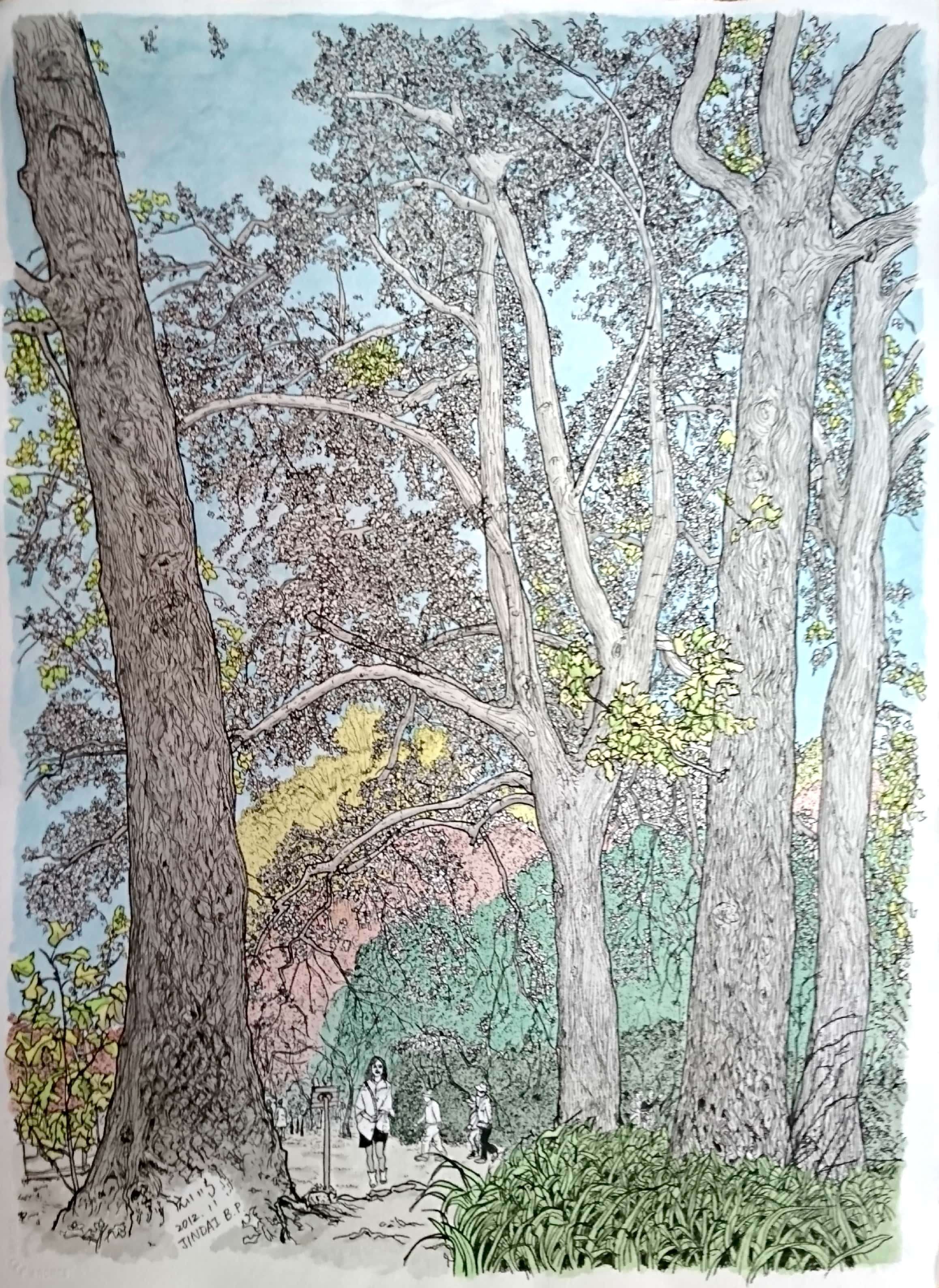 Eguchiバスケットと植物の絵画 Eguchiバスケットと植物の絵画 🗻Under the Mannennbashi Bridge