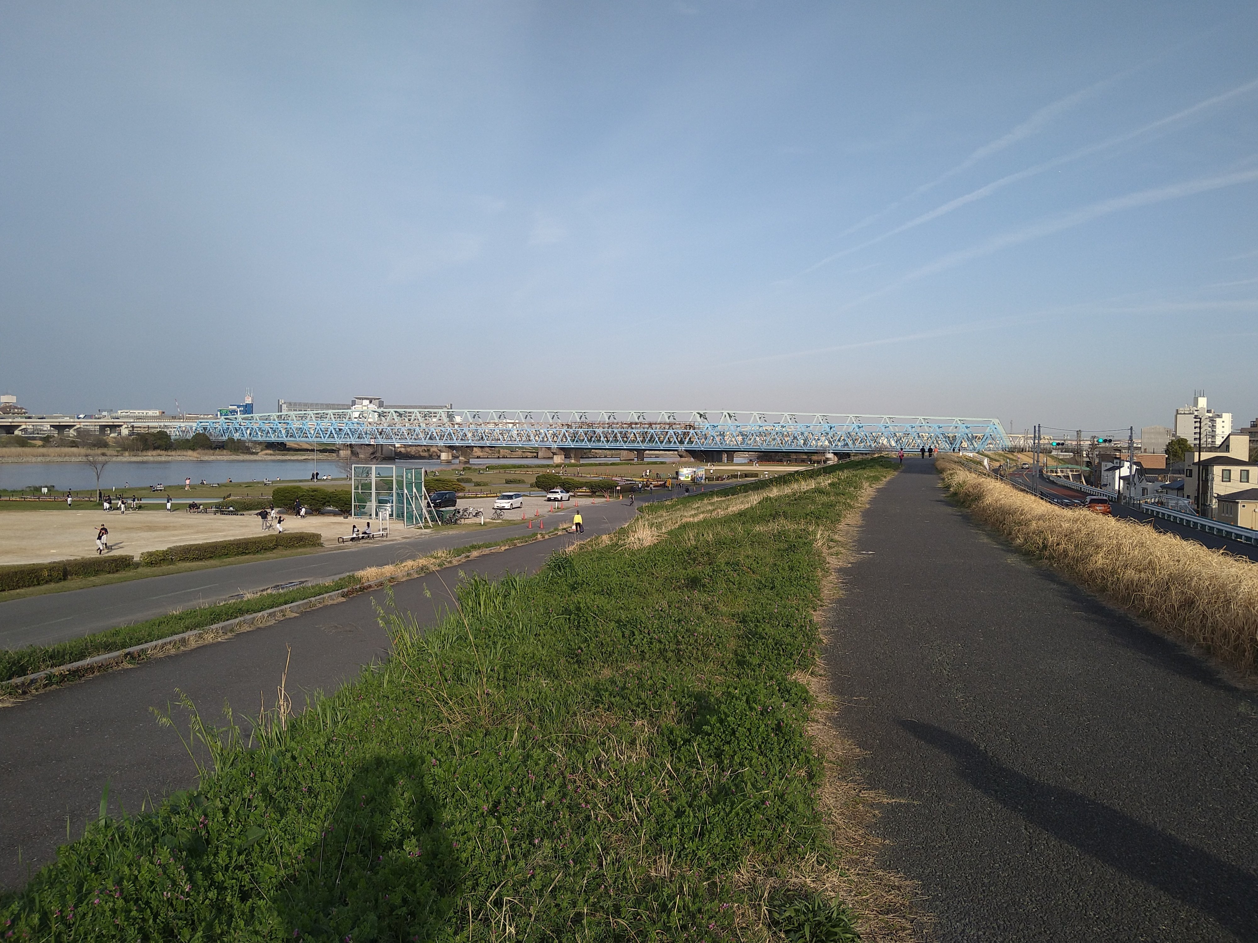 土手を歩こう②（荒川土手 扇大橋〜千住新橋）｜梨