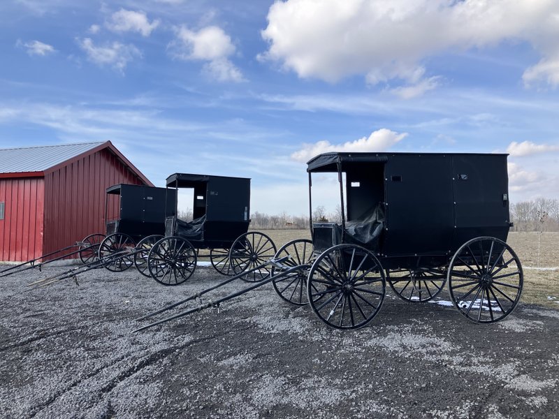 Amishの学校　乗ってきたバギー