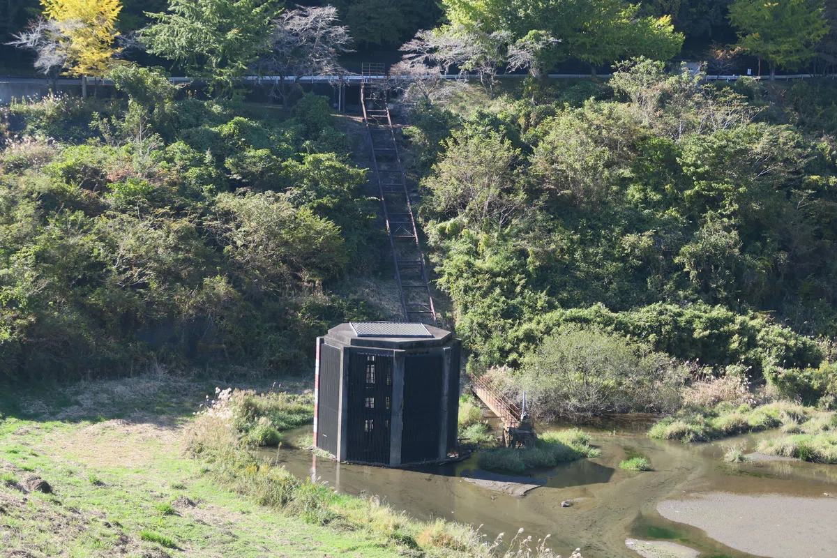 大倉川農地防災ダム 静岡県 ダム湖側 貯水池景観