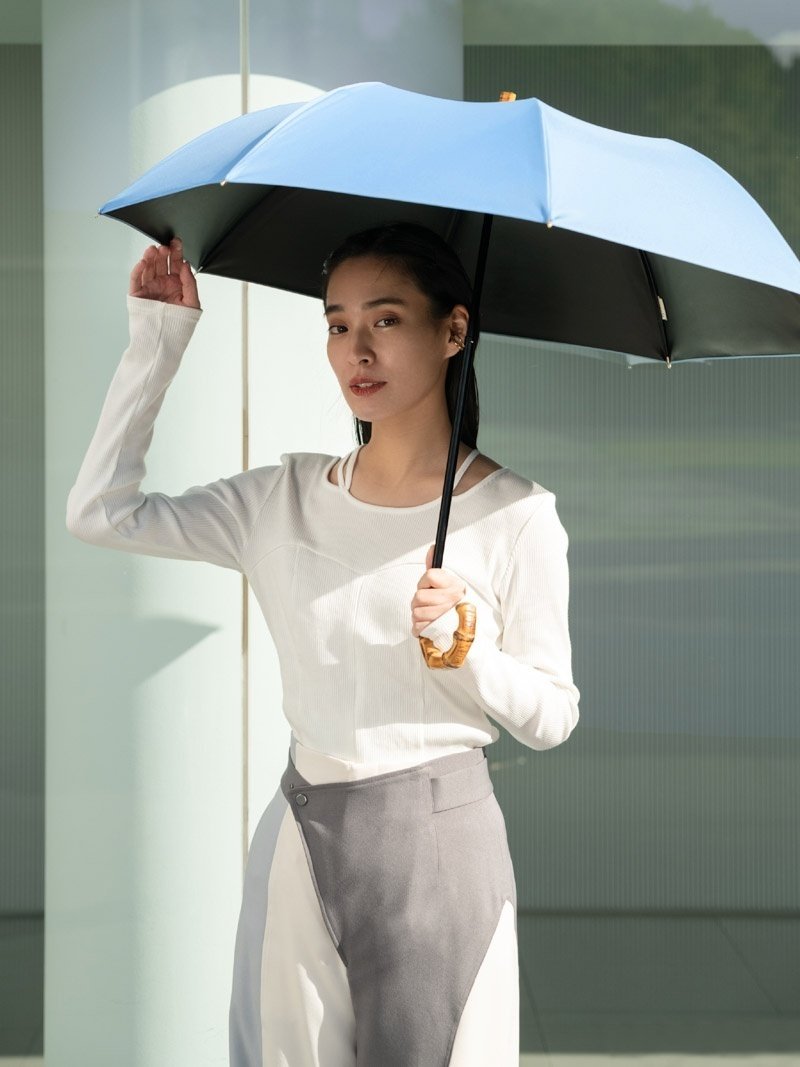 untule 2段2WAY 折りたたみ日傘 シャンブレーピンク 日傘でトレンド