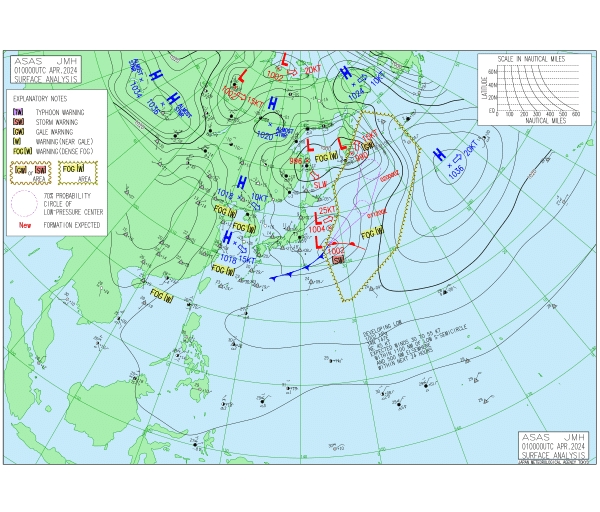 09時の実況天気図