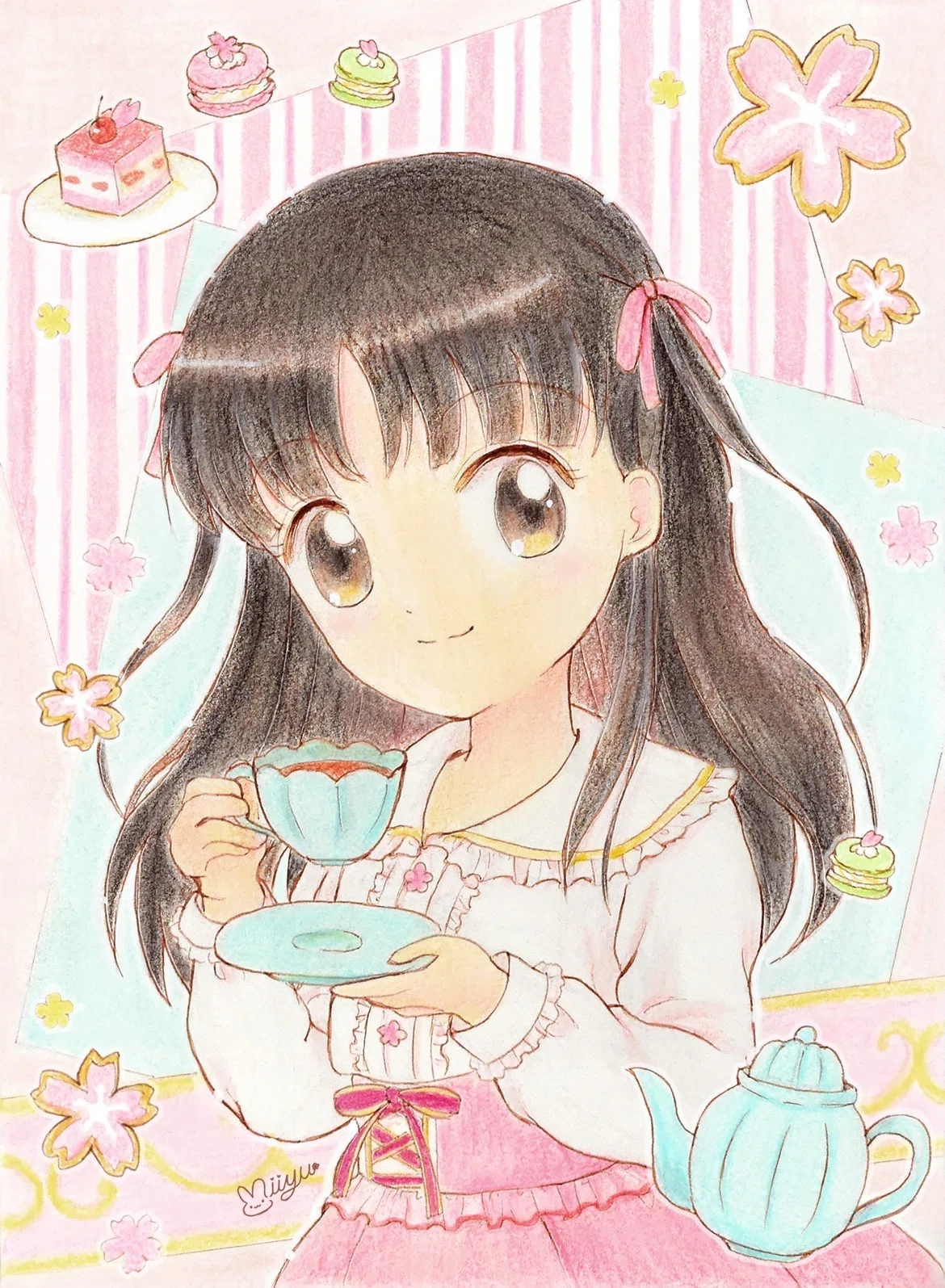 春のティータイム【イラスト】｜みいゆ