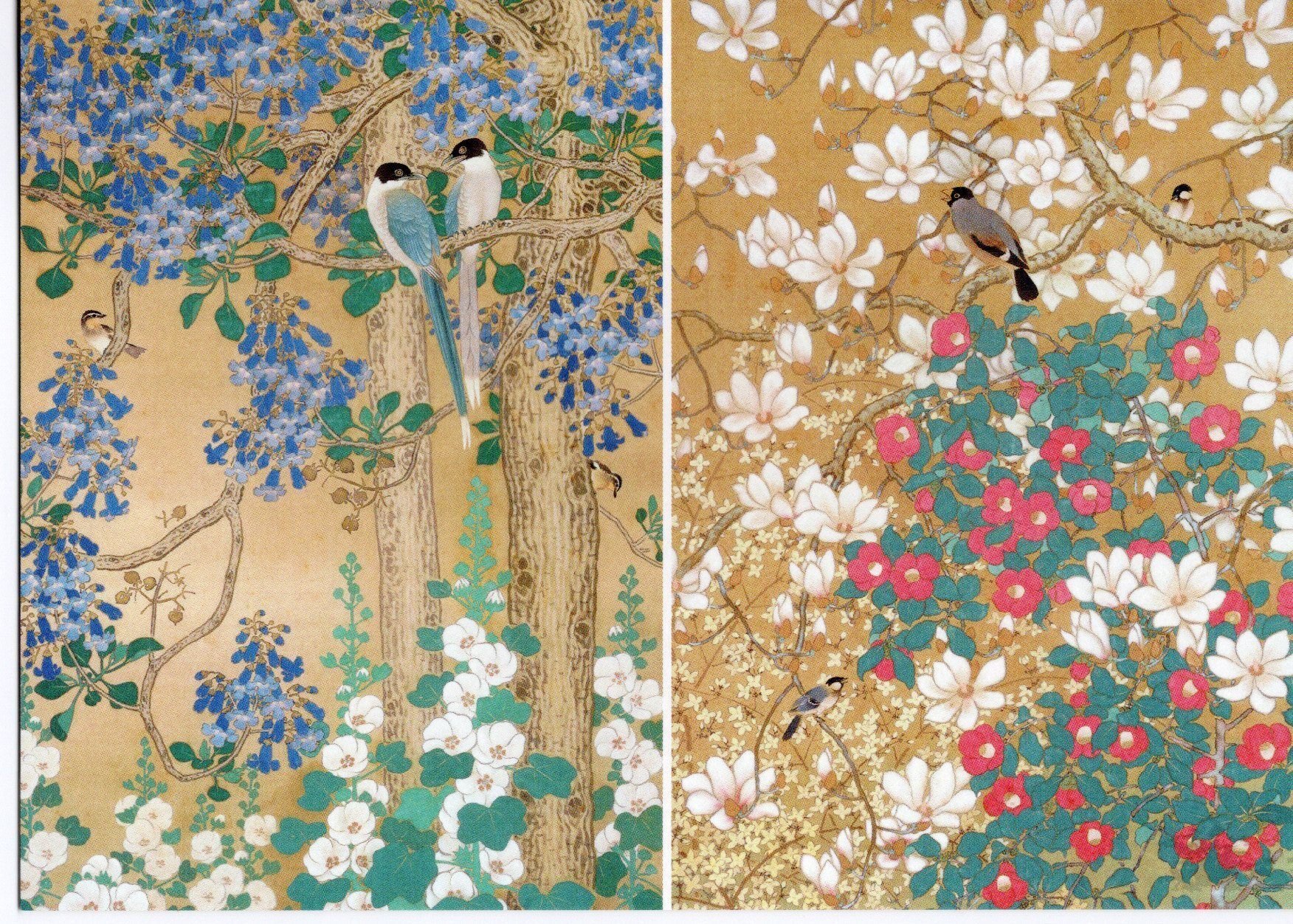 絵画　「日本画」花⓵ 日展出品受賞経験者が描いた一品です(^-^)v 春夏秋冬の花々が織りなす日本画の世界【山種美術館 花flower華2024