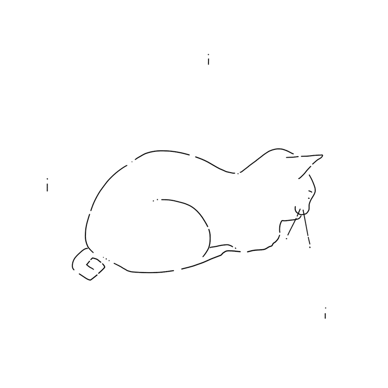 香箱座りをする横向きの猫のイラスト