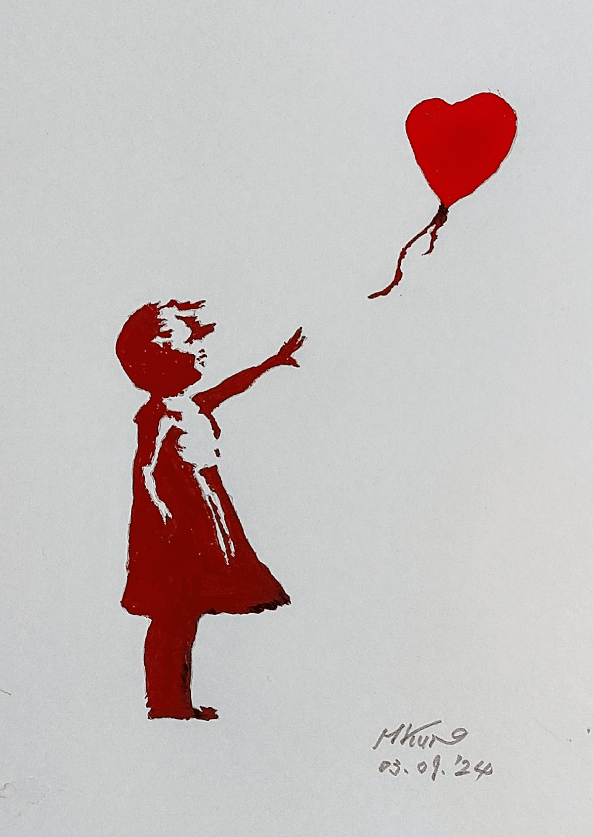 Banksy girl with red balloon wcp ポスター Girl With Balloon