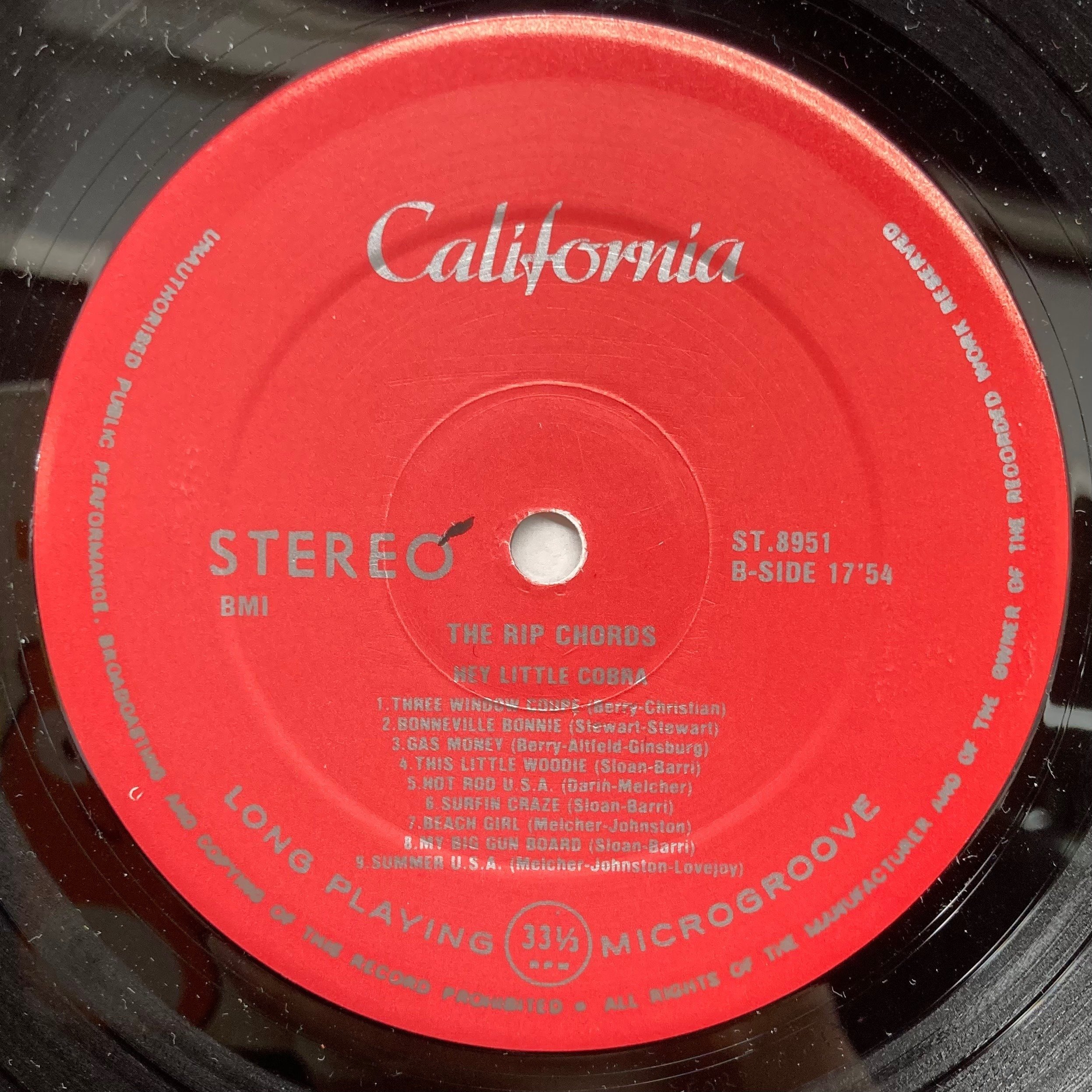 The Rip Chords『Hey Little Cobra』（CALIFORNIA STC 8951