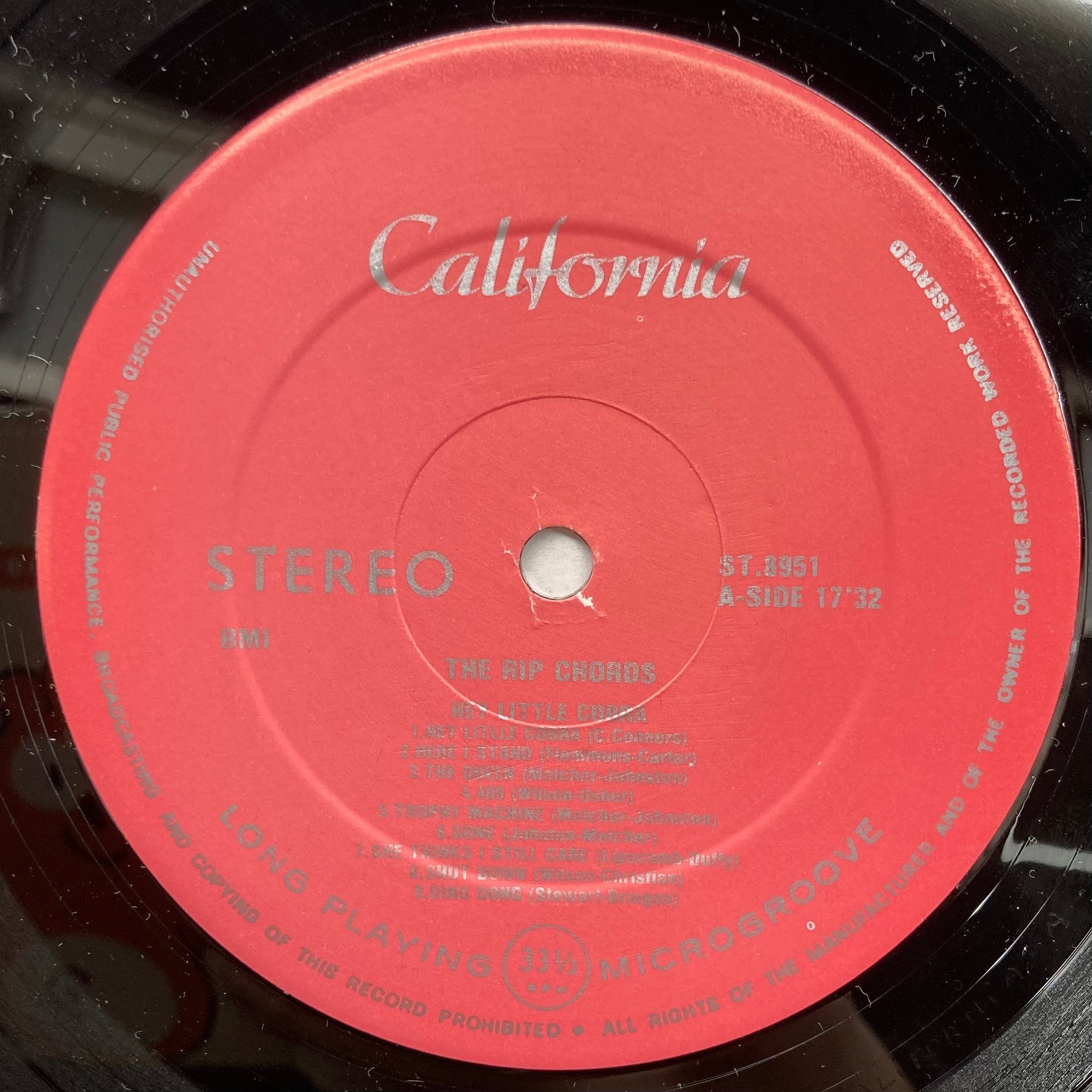 The Rip Chords『Hey Little Cobra』（CALIFORNIA STC 8951