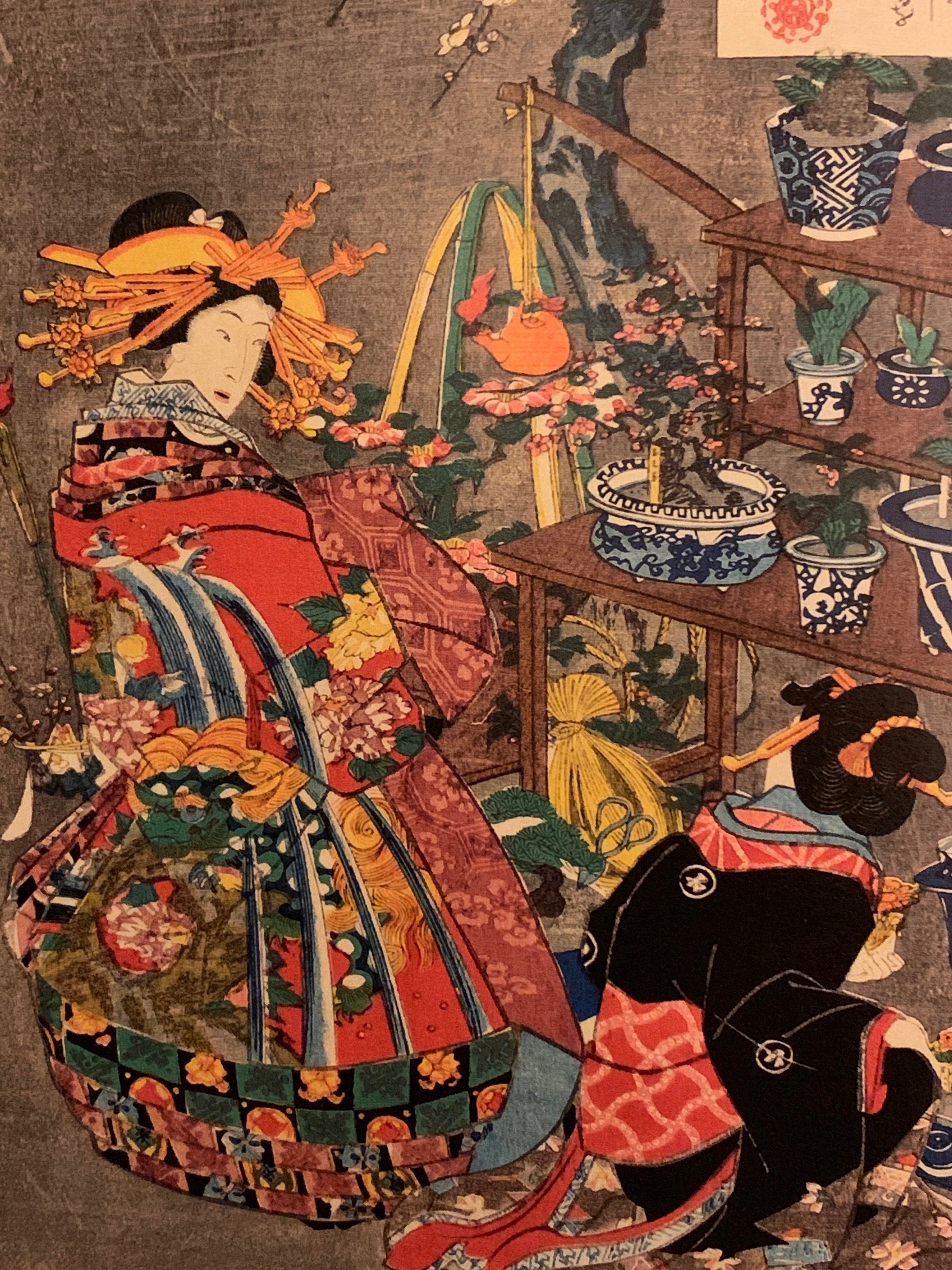 浮世絵あそび 歌麿画◇大首絵◇花魁・かんざし◇ : 喜多川歌麿『えり粧い』