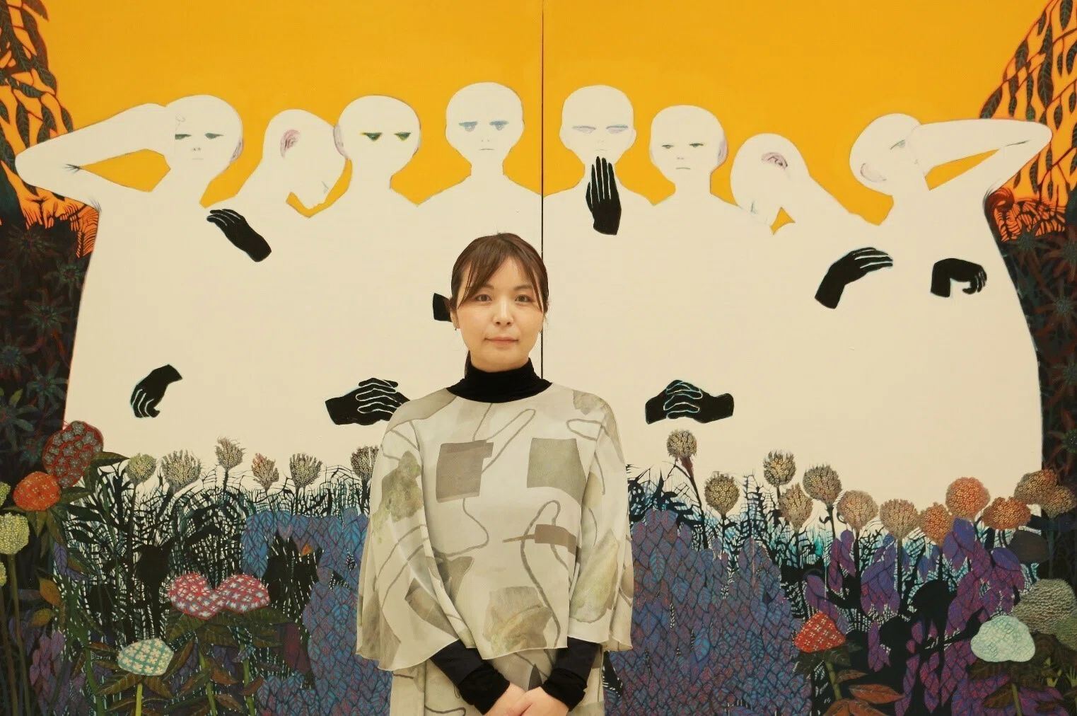 現代美術　福島淑子　直筆サイン『Untitled』キャンヴァスに油彩 0317B File.18 福島淑子さん（現代美術）インタビュー｜信州art_walk_repo