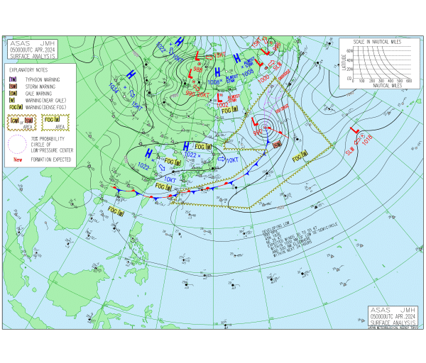 09時の実況天気図