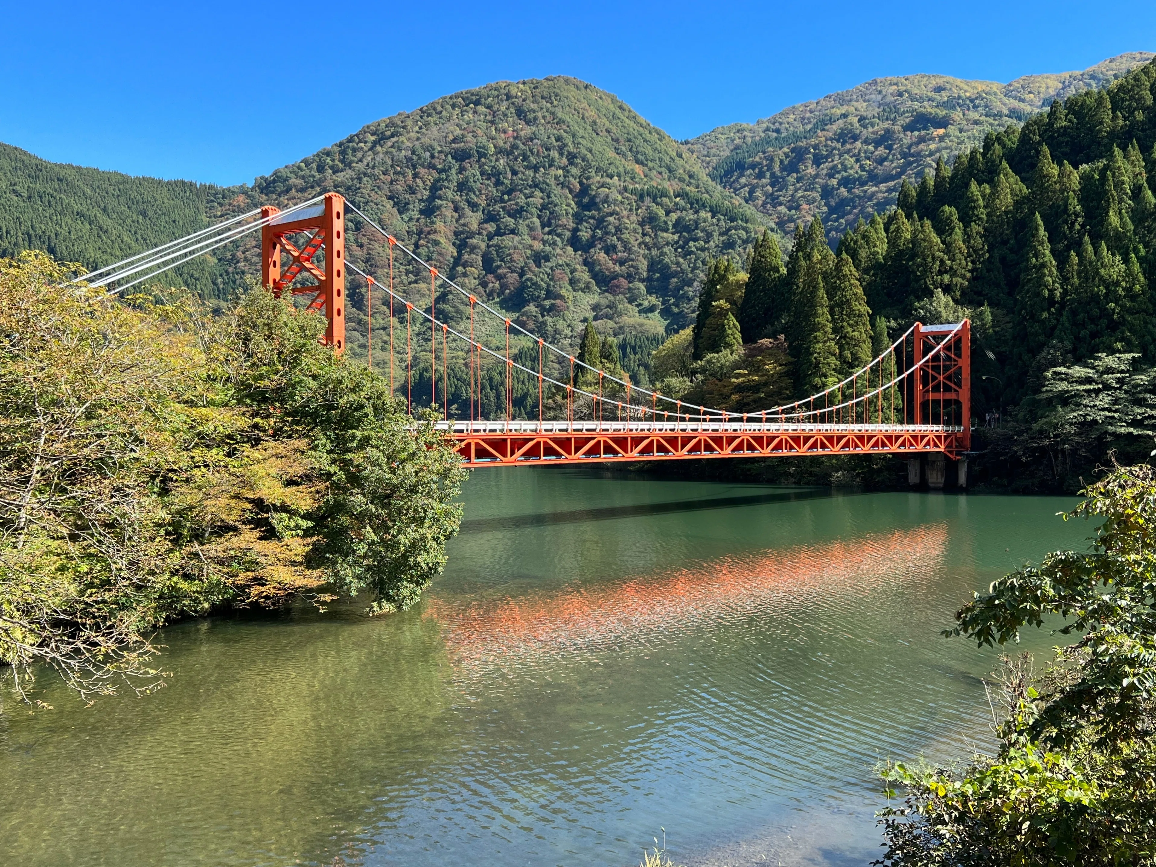 富山県 大渡橋 国道に架かる現存最古の吊り橋を拝見（国道156号 南砺市