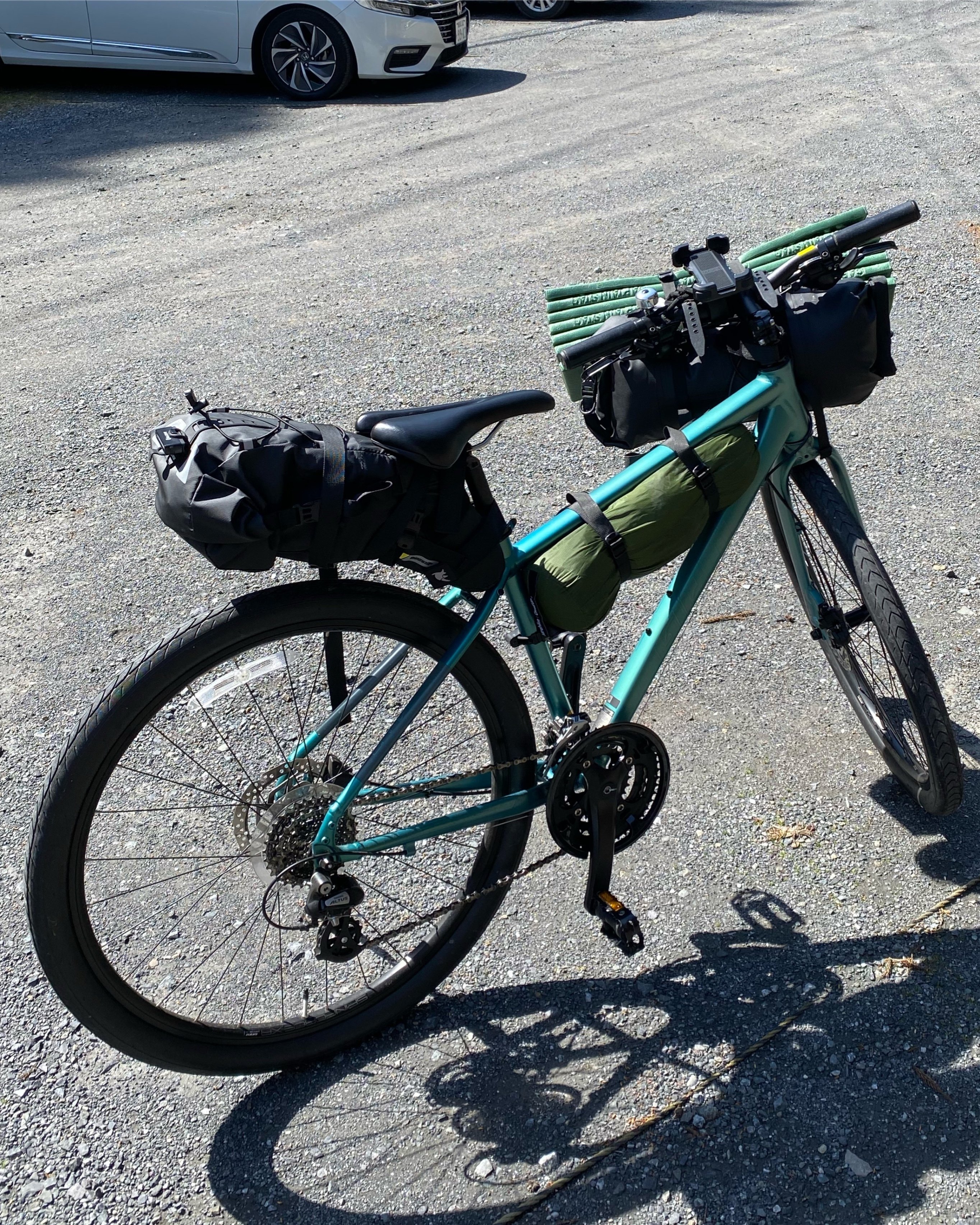 クロスバイク初心者がソロキャンプに行ってみた話【装備編】｜髑髏フラワー