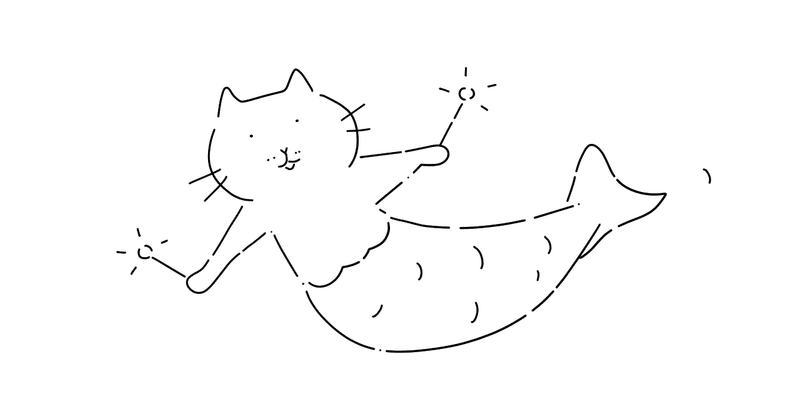 猫の人魚、ニャンギョのイラスト。