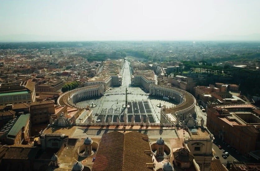 守屋多々志、サン・ピエトロ寺院遠望、希少な額装用画集より、美品