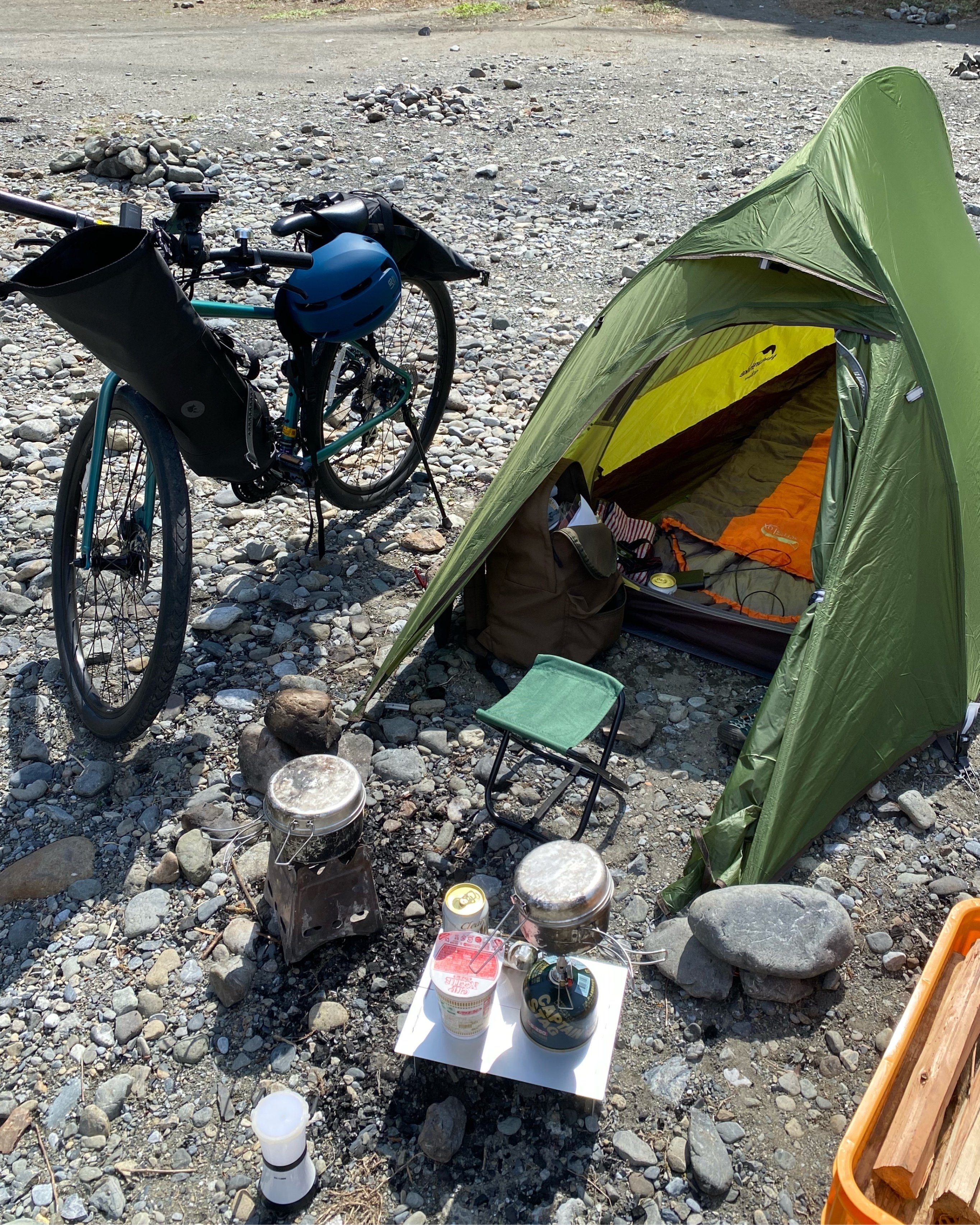 クロスバイク初心者がソロキャンプに行ってみた話【サイクリング