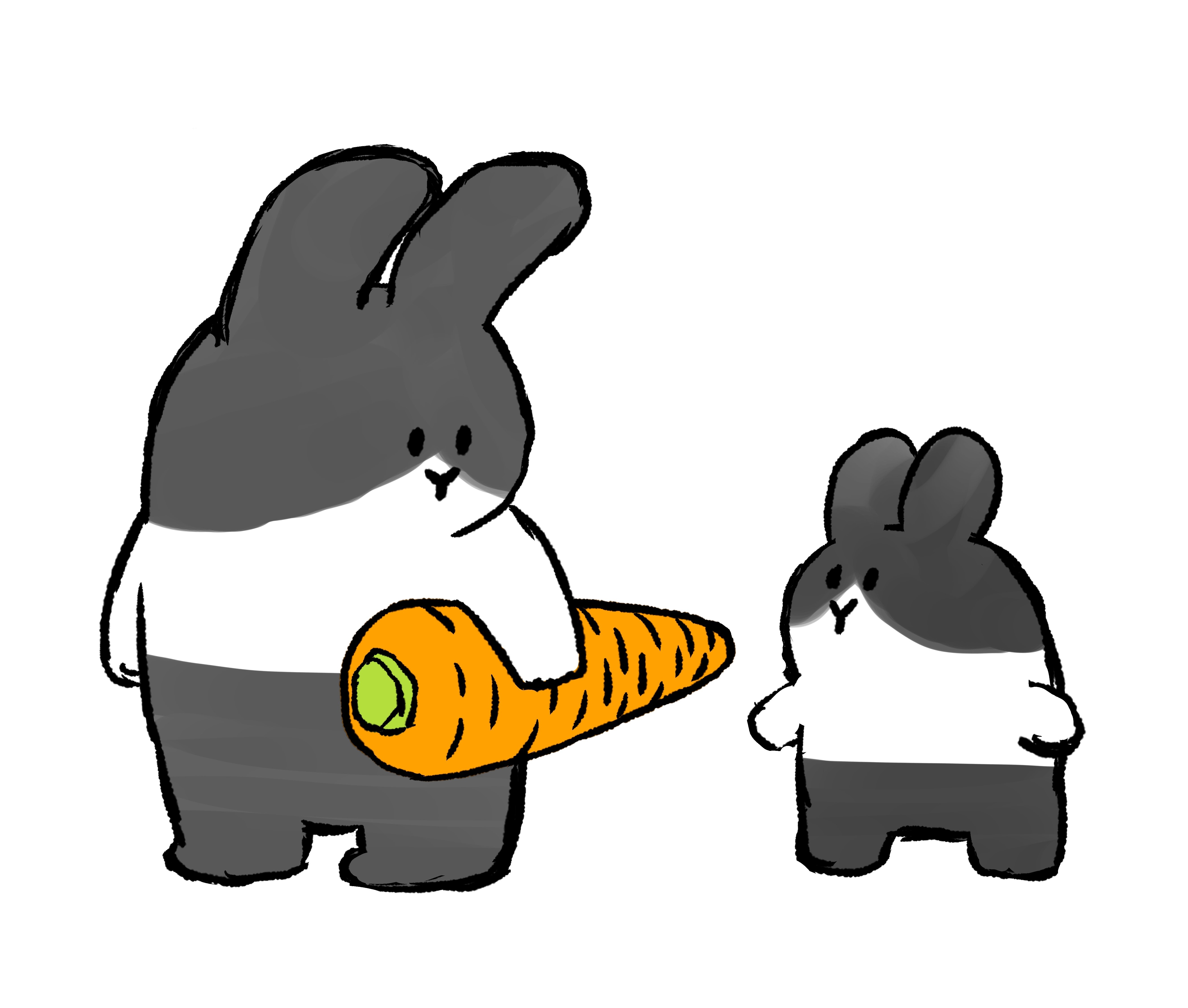 200 ニンジンがほしい小さいウサギ｜テツロウ（イラストレーター）