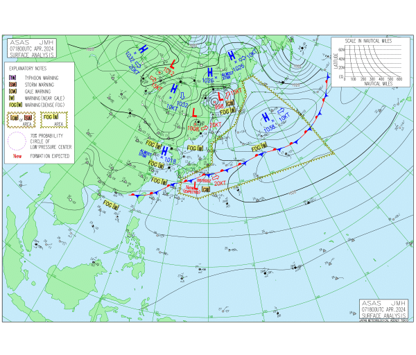 03時の実況天気図