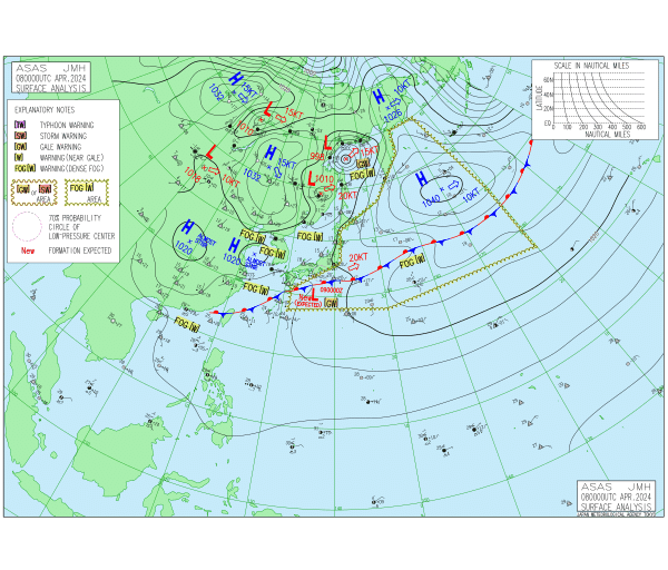 09時の実況天気図