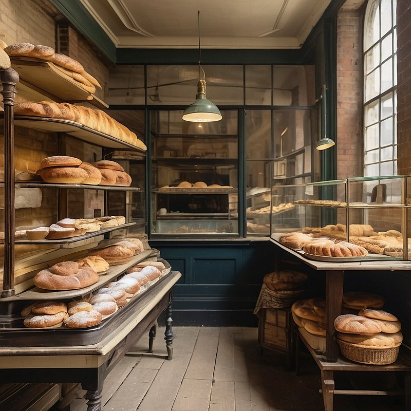 パン屋,フリー写真,ロンドン,1900年代,AI画像生成,無料（フリー素材,フリー画像）01