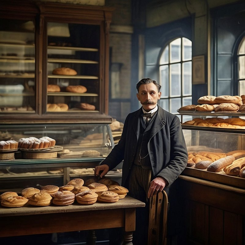 パン屋,フリー写真,ロンドン,1900年代,AI画像生成,無料（フリー素材,フリー画像）06