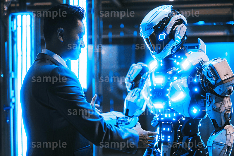 「AIロボットと人間の共存」フリー素材3枚セット｜ビジネス・仮想通貨・IT・ブログのアイキャッチ・イメージ画像に｜FREE