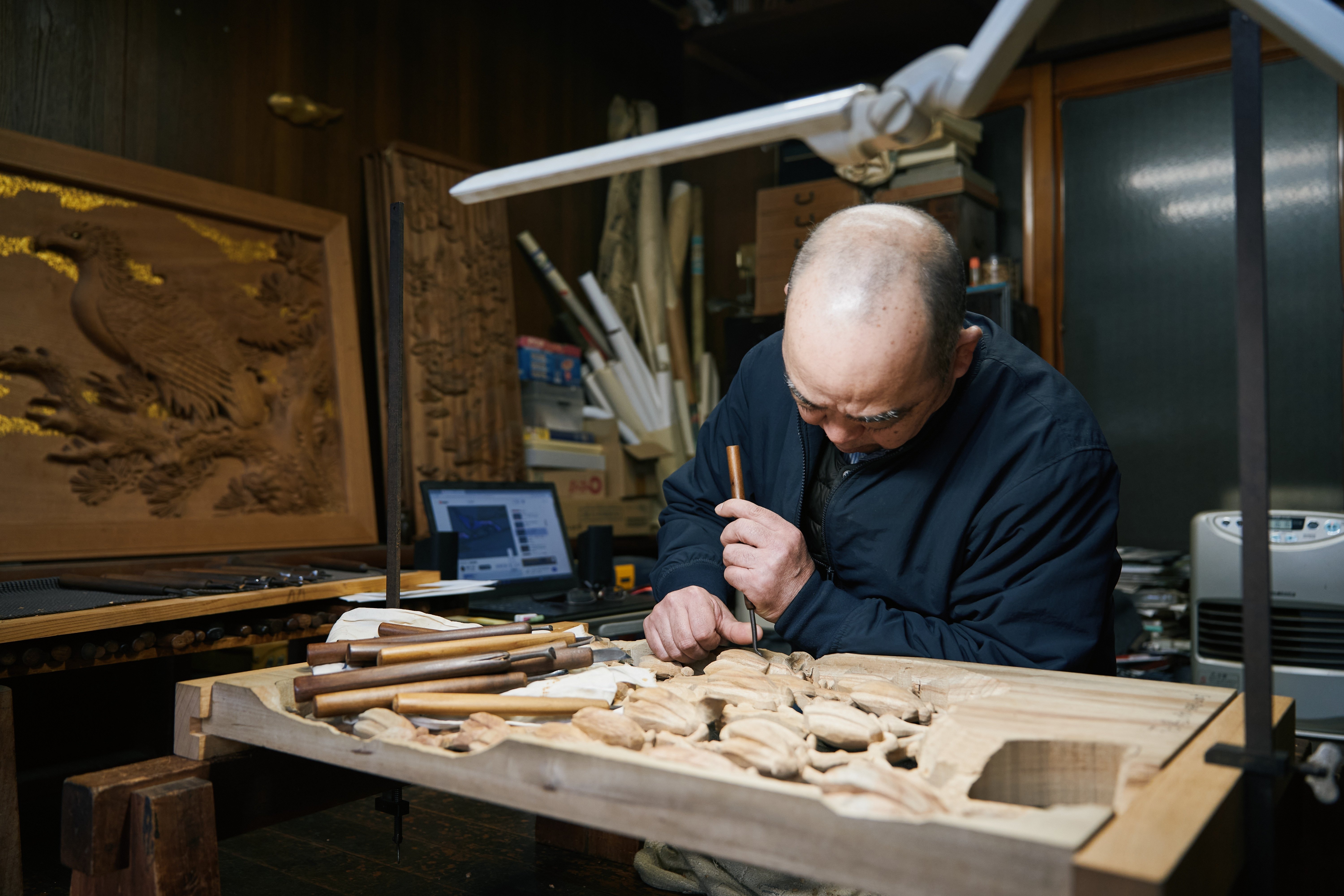 井波木彫額[木蓮の図] 【公式通販】