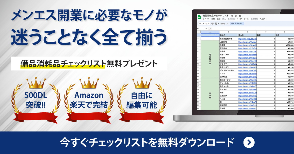 メンズエステ開業に必要なもの一覧チェックリスト