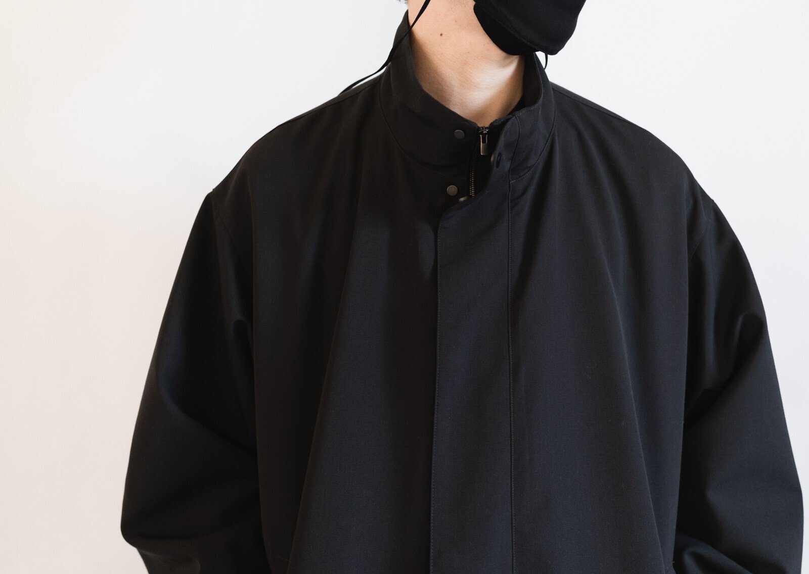 ジャケット・アウター FINEST WOOL CANVAS STAND COLLAR BLOUSON Cornier(コルニエ) / ブルゾン/S/ウール/BLK/THE FINEST WOOL CANVAS